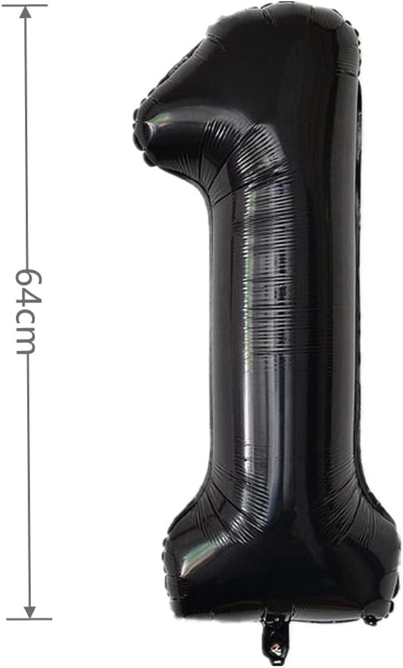 YPSelected 32 Inch Large Foil Helium Number Balloon Birthday Wedding Party 0-9 (Black, 1)