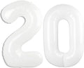 40 Inch White Number 20 Digital Balloon,Jumbo Mylar Foil Helium Balloon for 20 Balloons for Birthday Party,Wedding Anniversary Party Decorations