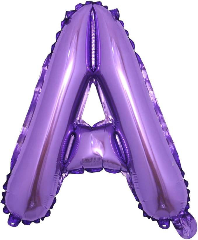 16 inch Purple Alphabet Letter and Number Balloons Set Package, Aluminum Hanging Foil Film Banner Mylar Balloon for Birthday Party Decoration Custom Word (A-Z, 0-9) (16 Inch Purple A)