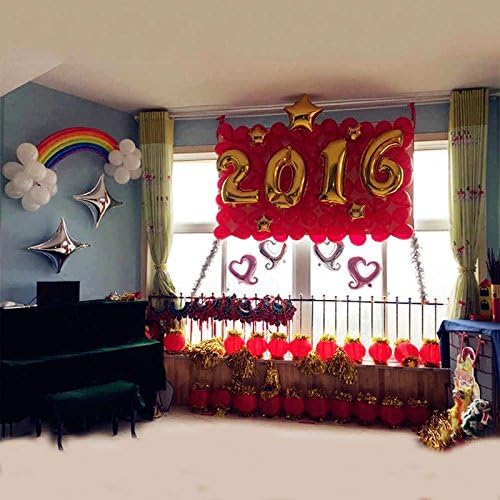 Glanzzeit 16 Inch Gold Balloons Decor Letters A to Z Numbers 0 to 9 for Wedding Prom Birthday Party (Number 2)