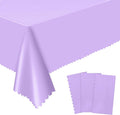 3 Pack Lavender Plastic Tablecloth, 54 X 108Inch Disposable Light Purple Scalloped Easter Table Cloth Waterproof Spring Table Cover for Mother's Day BBQ Picnic Baby Shower Birthday Wedding Decor