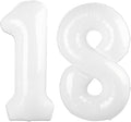 40 Inch White Number 18 Digital Balloon,Jumbo Mylar Foil Helium Balloon for 18 Balloons for Birthday Party,Wedding Anniversary Party Decorations