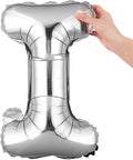 Restaurantware-Balloonify 16 Inch Letter Balloon, 1 Alphabet Party Balloon - Letter I, Self-Sealing, Silver Foil Mylar Finish, Hanging Loop, Decoration For Birthday, Wedding, Or Graduation