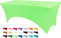 Table Covers for 8 Foot Tables, Light Green Washable and Wrinkle Resistant Stretch Tablecloths Rectangle 8ft for Events, Wedding, Banquets, Parties