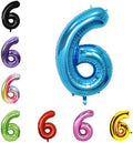40 Inch Large Foil Helium Number Balloon Birthday Wedding Party 0-9 (Blue, 6)