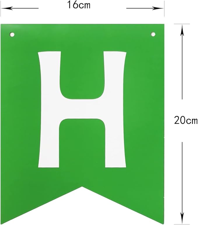 Green Happy Birthday Banner Greenery Theme Party Bunting Supplies Signs for Birthday Garland Nursery Hanging Decoration 13pcs