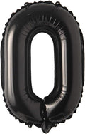 Black 28 inch Letter Balloons Alphabet Number Balloons Foil Mylar Party Wedding Bachelorette Birthday Bridal Baby Shower Graduation Anniversary Celebration Decoration (Can not Float) (28 inch Black 0)