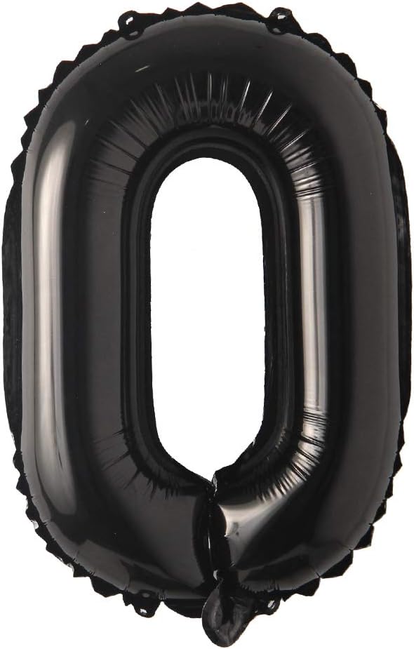 Black 28 inch Letter Balloons Alphabet Number Balloons Foil Mylar Party Wedding Bachelorette Birthday Bridal Baby Shower Graduation Anniversary Celebration Decoration (Can not Float) (28 inch Black O)