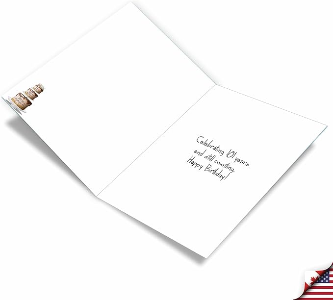 NobleWorks - Big Funny 101th Milestone Birthday Greeting Card 8.5 x 11 Inch with Envelope (1 Pack) Large Jumbo 101 Year Time Count J2774MBG
