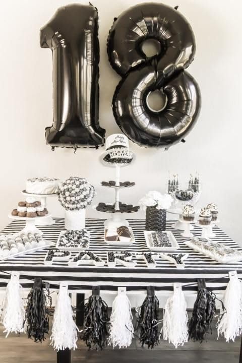 14 Balloon Number, Black Number 14th Birthday Balloons 40 Inch, Sweet 14 Years Old Black Birthday Decorations for Boys Girls, 14th Anniversary Decorations
