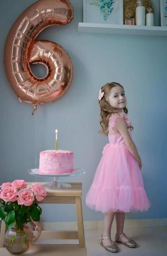 Balloon Numbers 40 Inch 5 Ballon for 5th Birthday Decorations, 15 25 35 50 Big Rose Gold Number Balloons for Wedding Photo Shoot Party Decor