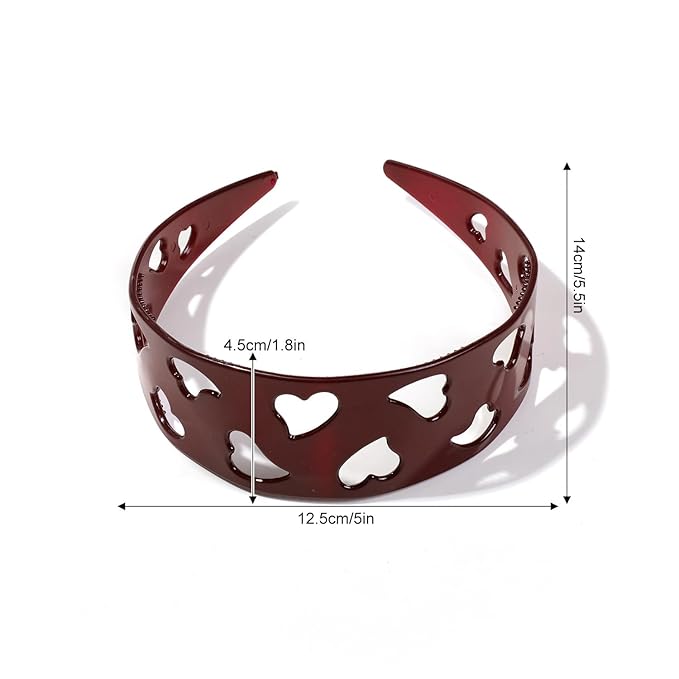 1pcs New u Shape Fashion Tooth Hair Comb Headband Valentines Headbands Vintage High Cranium Hairband with Teeth Head Bands Hollow Heart Headband for Women Holiday Party Head Wear Accessories