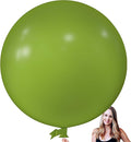 KALOR 36 Inch Giant Retro Olive Green Balloons, 6 Pack Large Round Retro Olive Green Latex Balloons for Anniversary, Birthday, Christmas, Wedding, Baby Shower Party Decorations