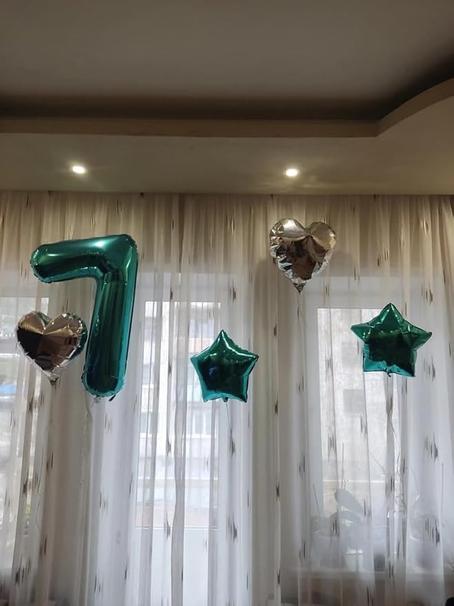 Teal Blue 2 Balloon, Number Balloons 40 Inch, 2nd Balloon Number Birthday Decorations, Second Two Birthday Party Supplies, Number 2 Balloon