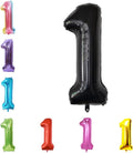 40 Inch Large Foil Helium Number Balloon Birthday Wedding Party 0-9 (Black, 1)
