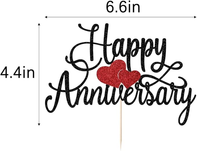 Kaoenla Happy Anniversary Cake Topper - Company Anniversary,Wedding Wedding Anniversary,Birthday Party Selected Decoration Supplies