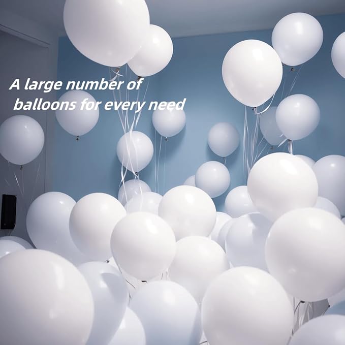 600 Pack White Balloons - 12 Inch White Latex Party Balloons - for Wedding, Birthday, Baby Shower, and More ZWZLIULIAN