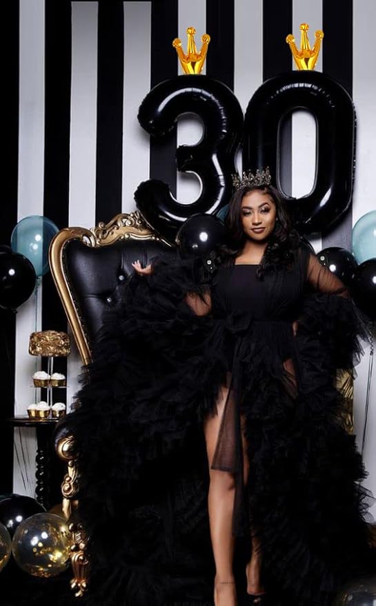 Black 6 Balloon, 40 Inch Number Balloon, wednesday Party Decorations, Black Party Supplies 6th Balloons for Birthday, 6 Birthday Balloon, Number 6 Balloon.