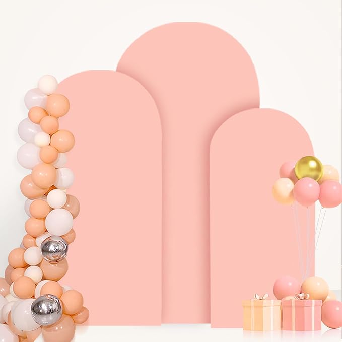 Wedding Arch Covers Set of 3 Dusty Rose Arch Covers Stretchy Fabric 6FT 6.6FT 7.2FT Spandex Arch Stand Cover for Arch Stand Chiara Arch Cover 2-Sided Arched Cover for Party Wedding