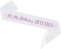 It's My Birthday Bitches Sash,Women and Girls, Birthday Gifts Party Favors Supplies,Funny Birthday Party Decorations,Purple Foil White Birthday Sash