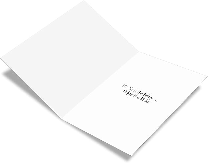 NobleWorks - 1 Happy Birthday Card with Envelope - Funny Photos, Birthday Humor Notecard - Senior Trike Ride C6435BDG