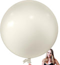 KALOR 36 Inch Giant Retro White Sand Balloons, 6 Pack Large Round Retro White Sand Latex Balloons for Anniversary, Birthday, Christmas, Wedding, Baby Shower Party Decorations