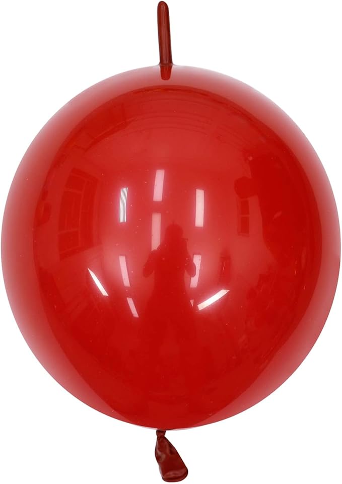 IN-JOOYAA 6 Inch Dark Red Latex Link Balloon 100 Pcs Quick Link Balloons for Party Decoration