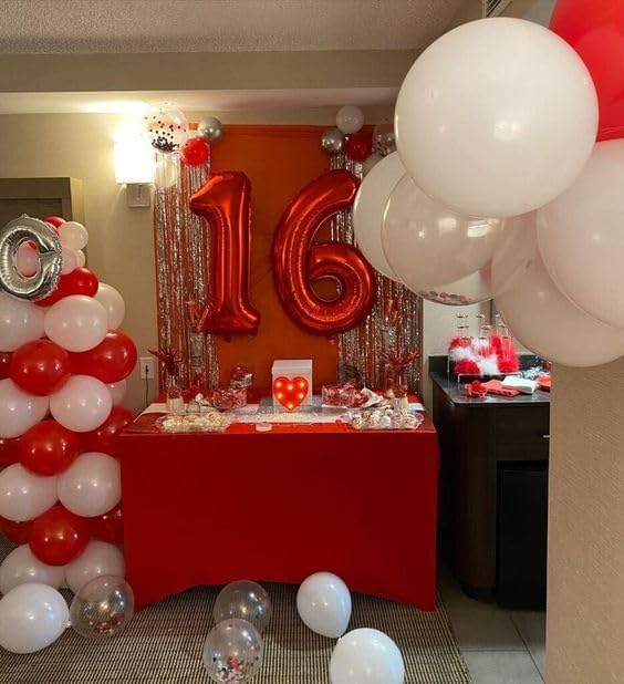 Red Number 5 Balloon 40 Inch, 5 Balloon Number, 5th Birthday Decorations, Red Party Supplies for Boys Girls