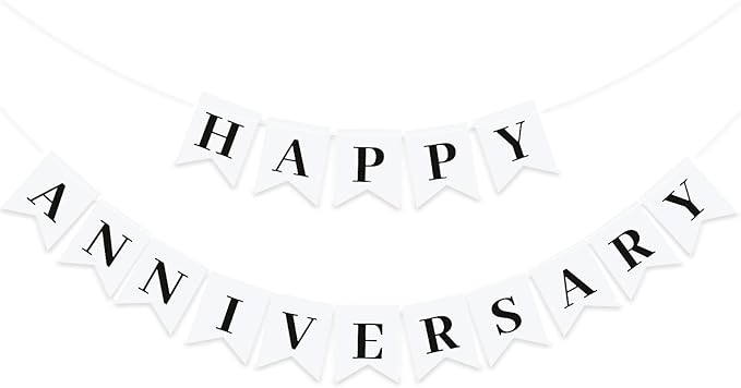 Happy Anniversary Banner,Valentines Day Wedding,Love Party and Background Indoor Outdoor Decorations
