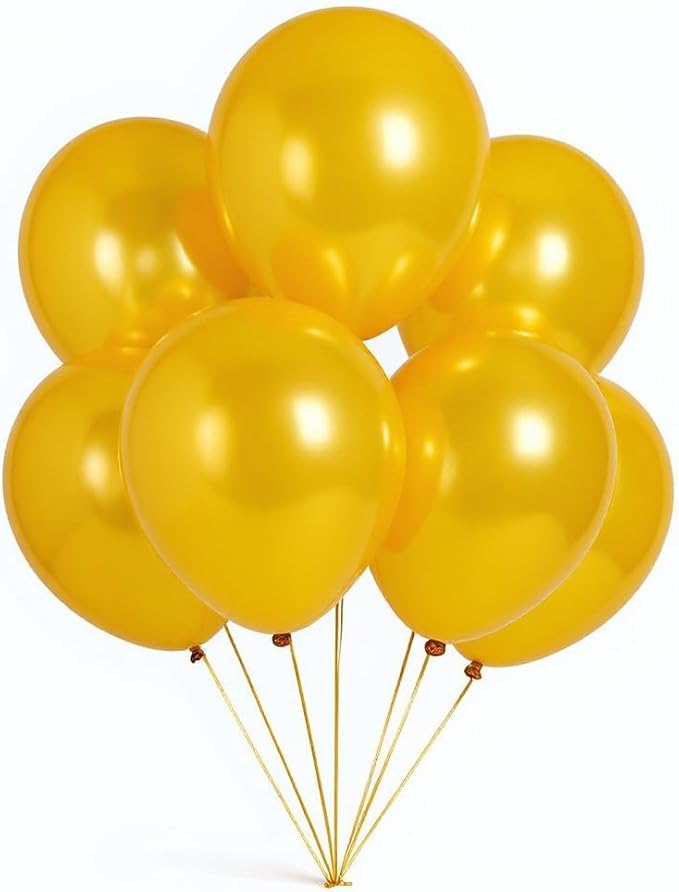 50 Pcs 12 Inch Golden Yellow Balloons, Matte Gold Latex Balloons for Party Decorations, Thick Sunflower Yellow Balloons for Bee Theme Birthday, Baby Shower