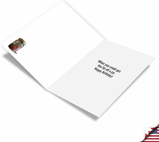 NobleWorks Funny Birthday Greeting Card with 5 x 7 Inch Envelope (1 Card) Bday Lid Off Jar C10078BDG