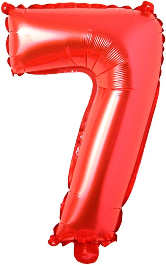 16" inch Single Red Alphabet Letter number Balloons Aluminum Hanging Foil Film Balloon Wedding Birthday party decoration banner Air Mylar Balloons (16 inch Red 7)