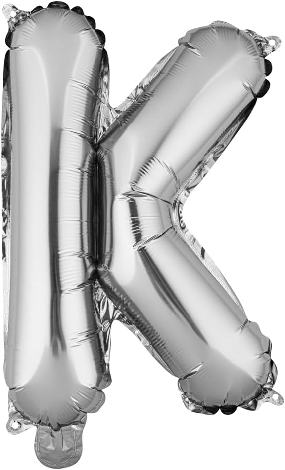 Restaurantware Balloonify 16 Inch Letter Balloon 1 Alphabet Party Balloon - Letter K Self-Sealing Silver Foil Mylar Balloon Hanging Film Decoration For Birthday Wedding Or Graduation