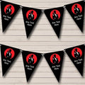 James Bond Red Black Personalized Birthday Party Bunting - Hanging Party Decoration - Birthday Party Banner Garland | Decorative Party Supplies