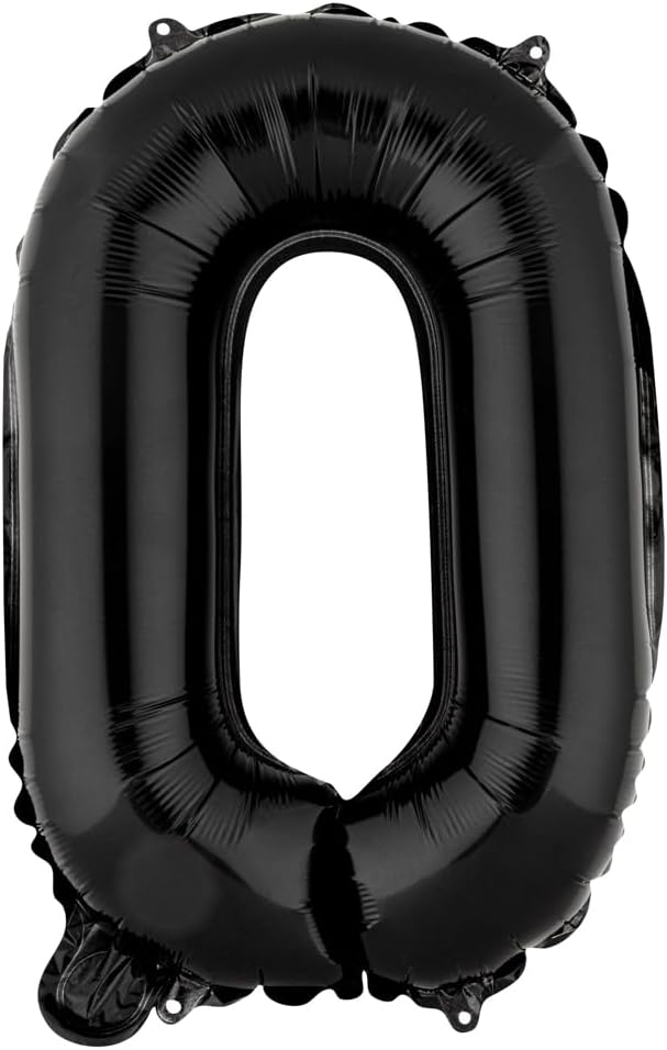Restaurantware-Balloonify 16 Inch Letter Balloon, 1 Alphabet Party Balloon - Letter O, Self-Sealing, Black Foil Mylar Finish, Hanging Loop, Decoration For Birthday, Wedding, Or Graduation