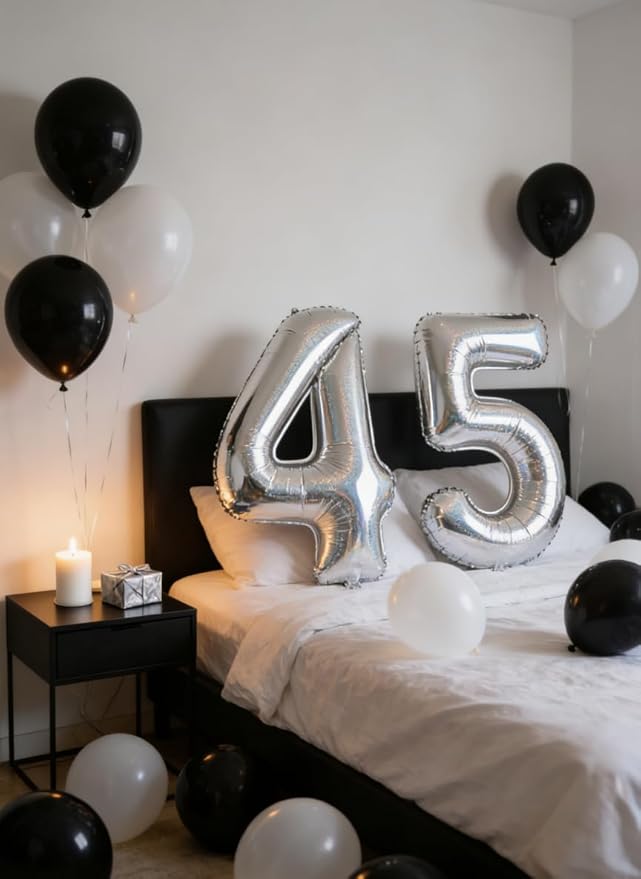 Laser Silver 9 Balloon, Number Balloons 40 Inch, 9th Giant Birthday Decorations for Girls,19th 29th Party Decorations Supplies, Number 9 Balloon
