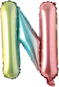 16 inch gradient rainbow Letter number balloons unicorn party foil balloon baby shower 1 birthday party decorations kids numbers Air ball (16 Inch Rainbow N)