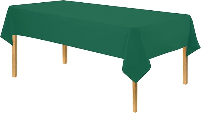 Party Dimensions Green Disposable Plastic Tablecloth for Rectangle Tables (48 Pack) Premium Decorative Table Cloths for Parties, Events & Weddings, Indoors & Outdoors, 54 x 108 inches