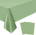 3 Pack Plastic Sage Green Tablecloth, 54 X 108Inch Scalloped Easter Table Cover Disposable Sage Green Tables Cloth for Rectangle Tables Waterproof Table Cover for Baby Shower Bridal Tea Party Wedding