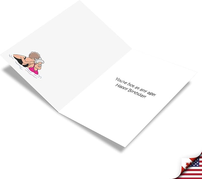 NobleWorks Hysterical Birthday Greeting Card with 5 x 7 Inch Envelope (1 Card) Bday Pool Hottie C7948BDG