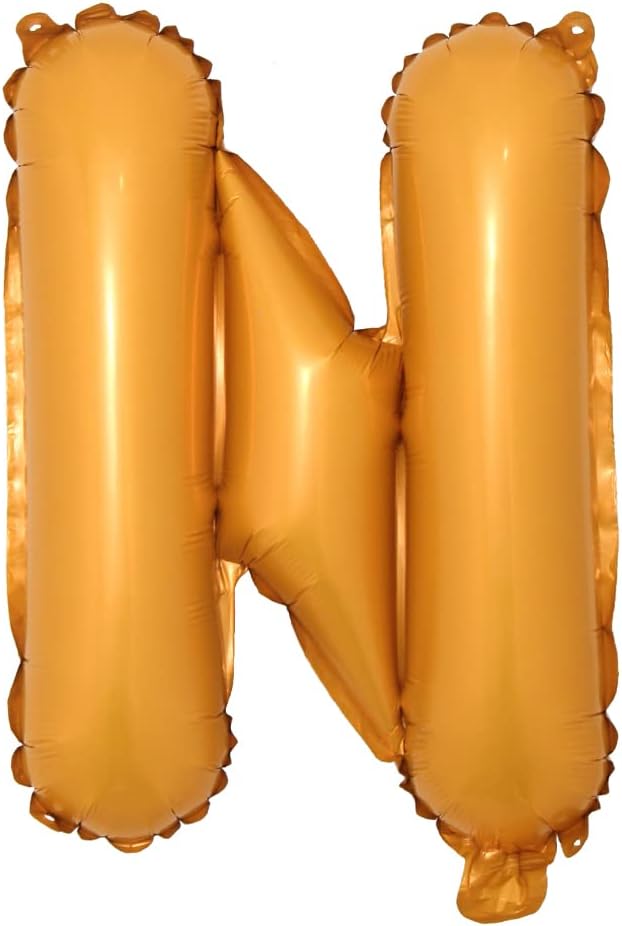 16" inch Single Orange Alphabet Letter Number Balloons Aluminum Hanging Foil Film Balloon Wedding Birthday Party Decoration Banner Air Mylar Balloons (16 Inch Orange N)