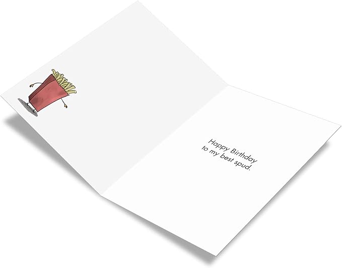 NobleWorks - 1 Funny Birthday Card Cartoons - Hilarious Comic Humor, Notecard with Envelope - Best Spud C3333BDG