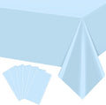 6Pcs Light Blue Tablecloths,Disposable Plastic Tablecloth,Waterproof Baby Blue Rectangle Table Cover for Graduation Birthdays Weddings Anniversary Party Decorations,54 x 108 Inch