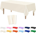 Kopokita 2PCS Ivory Plastic Tablecloths 54 x 108 Inch, Disposable Table Cloths Rectangle Party Table Covers