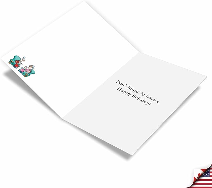 NobleWorks - 1 Funny Birthday Card for Women, Wife - Happy Bday Cartoon, Woman Notecard with Envelope - Bad Memory C3680BDG