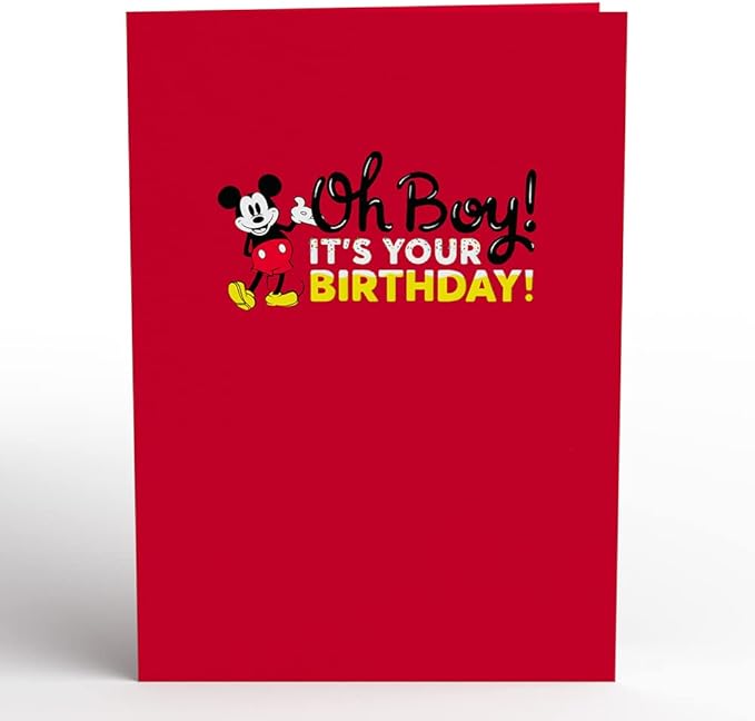Lovepop Magical Disney Mickey Mouse 3D Pop-Up Birthday Card for Boys - for Kids, Him, Son - 5" x 7" - Envelope Included