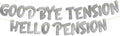 Pre-Strung Goodbye Tension Hello Pension Silver Glitter Banner - Funny Retirement Decorations for Men and Women - Retirement Party Supplies and Gifts