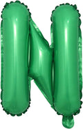 16 inch Green Alphabet Letter and Number Balloons Set Package, Aluminum Hanging Foil Film Banner Mylar Balloon for Birthday Party Decoration Custom Word (A-Z, 0-9) (16 inch Green N)