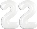 40 Inch White Number 22 Digital Balloon,Jumbo Mylar Foil Helium Balloon for 22 Balloons for Birthday Party,Wedding Anniversary Party Decorations