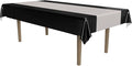 Beistle Sleek Black and Silver Plastic Rectangular Table Cover For Awards Night Theme Graduation Party Supplies Wedding Decorations